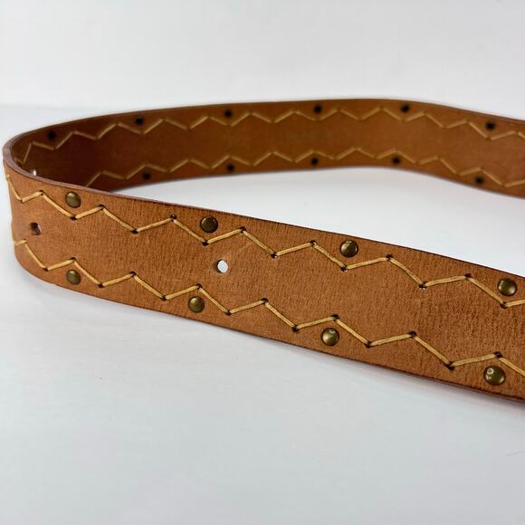 XXL Leatherbound Plate Hook Buckle Embellished Studded Women's Belt  XXL Western - Picture 9 of 12